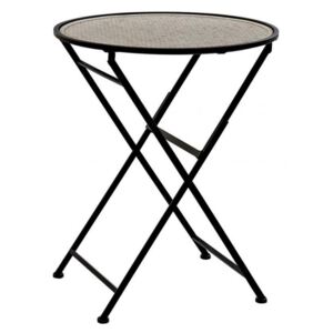 Asztal fém bambusz 60x60x76,5 decape fekete