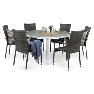 Asztal és szék garnitúra VG4318 Szürke + fehér
