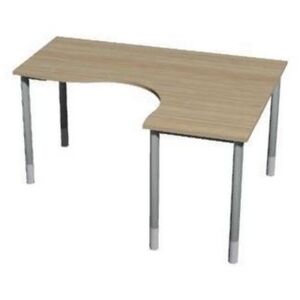 Gemi line irodai asztal sarok, 180 /80 x 140/65 x 70-90 cm, jobboldali kivitel, világos fa
