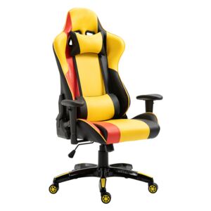 Irodai/gamer szék, sárga/fekete/narancssárga, SOLERO