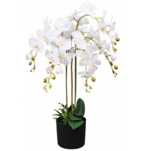 Műorchidea virágcseréppel 75 cm fehér