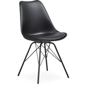 Maze design szék, fekete műanyag, fekete láb