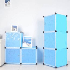 Műanyag elemes szekrény kék színben