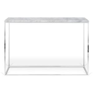 Fehér tárolóasztal márvány asztallappal - TemaHome
