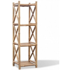 4 szintes szögletes bambusz polc