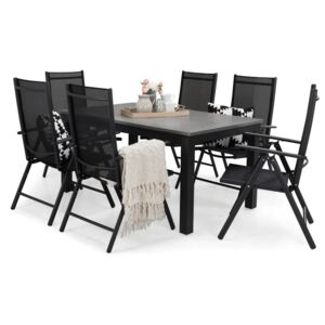 Asztal és szék garnitúra VG4715 Fekete + szürke