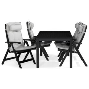 Asztal és szék garnitúra VG6067 Fekete + fehér