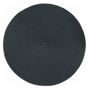 Round Chambray fekete kerek tányéralátét, ø 38 cm - Tiseco Home Studio