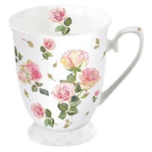 Rosie White rózsás porcelán bögre - 250 ml
