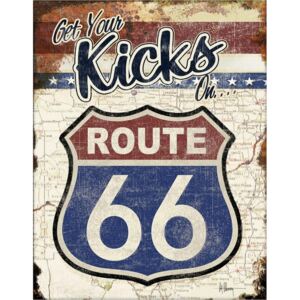 Fém tábla Route 66 - Get Your Kicks On, ( x cm)