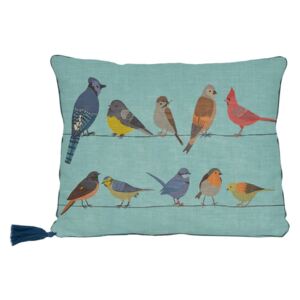 Fancy Birds kék párna, 35 x 50 cm - Little Nice Things