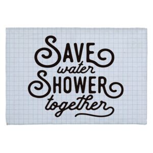 Save Shower Together fehér-fekete fürdőszobai kilépő, 60 x 40 cm - Little Nice Things