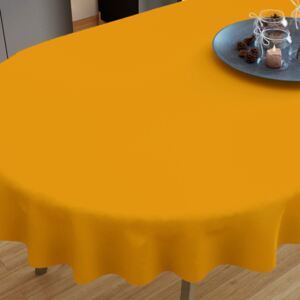 Goldea pamut asztalterítő - mustárszínű - ovális 80 x 160 cm