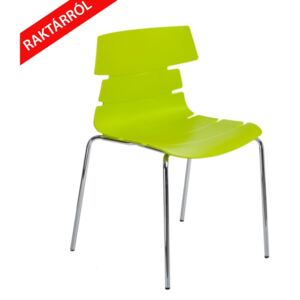 Techno 4 PP szék zöld - fém lábakkal