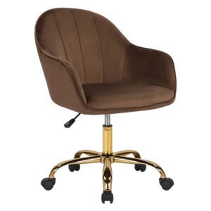Irodai szék, Velvet anyag barna /arany, EROL