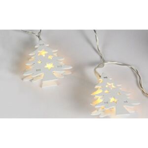 Karácsonyi fényfüzér HOLZ 10 LED - fehér fák