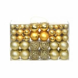 100 darabos aranyszínű karácsonyi gömb készlet 6 cm