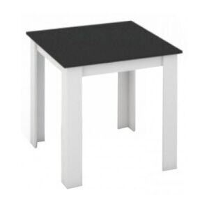 Étkezőasztal, fehér|fekete, 80x80, KRAZ