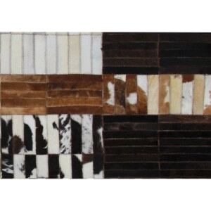 Luxus bőrszőnyeg, fekete|barna |fehér, patchwork, 69x140, bőr TIP 4