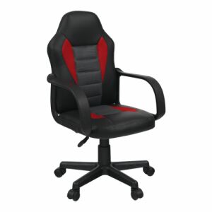 Irodai szék, műbőr fekete|piros, MALIK