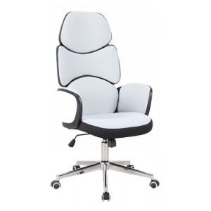 Irodai szék, szövet fehér|fekete műanyag, DELIZ