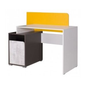 PC asztal B8, fehér|szürke grafit|enigma|sárga, MATEL