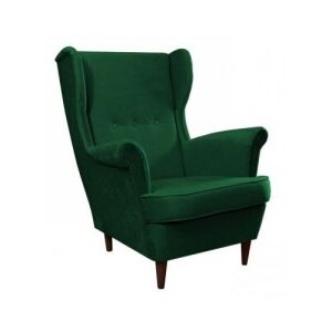 Füles fotel, zöld|dió, RUFINO