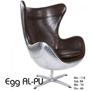 Egg fotel Alumínium váz, barna műbőr