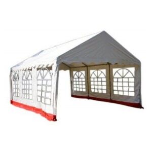 Kerti sátor pavilon GARTHEN 4 x 6 m - fehér | piros