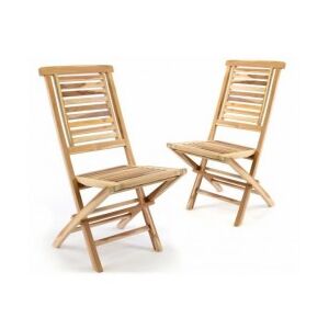 Kerti szék összecsukható DIVERO® Hantown 2 db - tíkfa