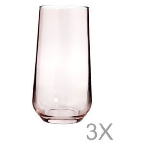 Paris 3 darab magas pohár rózsaszín üvegből, 250 ml - Mezzo