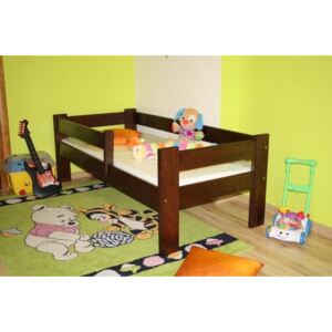 Dětská postel KRYS + rošt ZDARMA, 70x160cm, ořech-lak