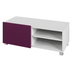 GORDIA 1D TV asztal, 38x100x43 cm, lila/fehér