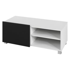 GORDIA 1D TV asztal, 38x100x43 cm, fehér/fekete