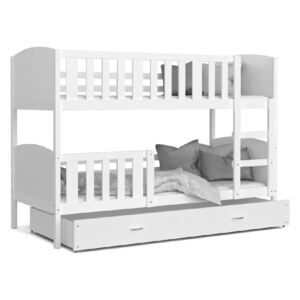 Dětská patrová postel TAMI color, bílá/bílá, 184x80