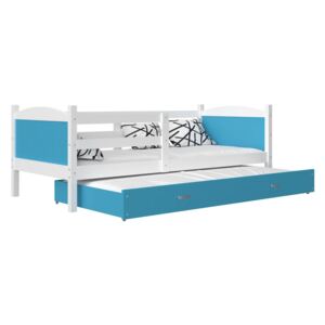 Dětská rozkládací postel MATYAS P2 color, 184x80, bílá/modrá