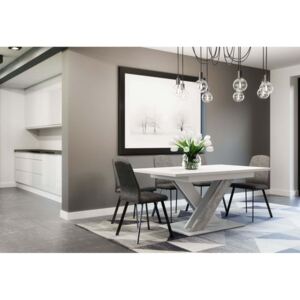 BRONX szétnyitható Asztal, 140-180x75x90, fehér /beton