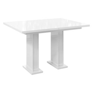 GLOSS bővíthető étkezőasztal, 120-160x76x80 cm, magasfényű fehér