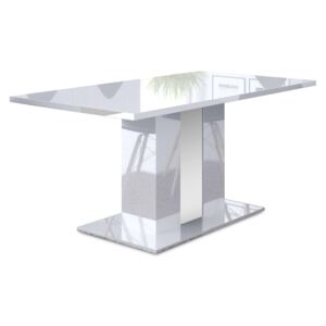 GROSS étkezőasztal, 160x76x90 cm, magasfényű fehér