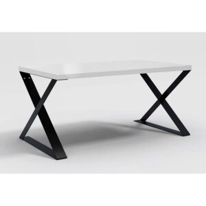 Stůl CORINO X, 160x78x90, bílý lesk