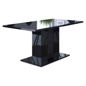 GROSS étkezőasztal, 160x76x90 cm, magasfényű fekete