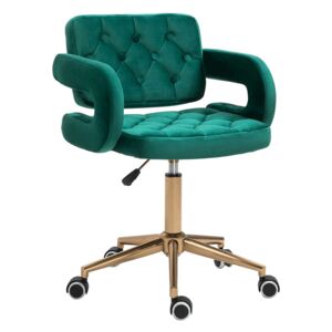 Irodai szék, Velvet szövet zöld/arany, NELIA