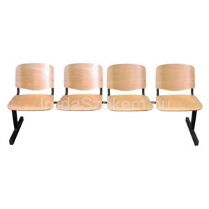 LIN-ISO Wood 4P, fa várótermi pad (4 üléses)