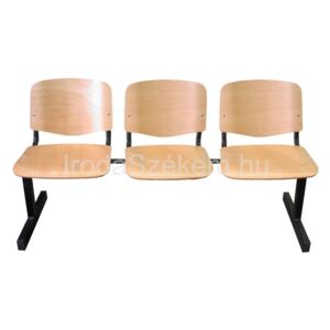 LIN-ISO Wood 3P, fa várótermi pad (3 üléses)