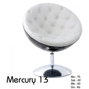 Mercury 13 fekete fehér steppelt fotel