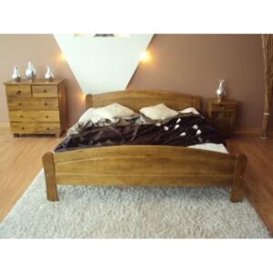 ROKSANA tömörfa ágy + ágyrács ajándék, 90x200 cm, tölgy-lakk