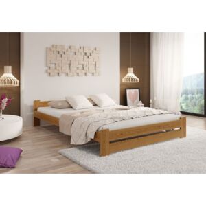 EURO ágy matraccal és ágyráccsal, 90x200 cm, tölgy-lakk