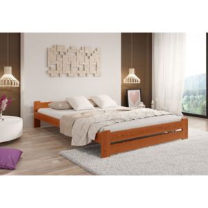 EURO ágy matraccal és ágyráccsal, 90x200 cm, éger-lakk