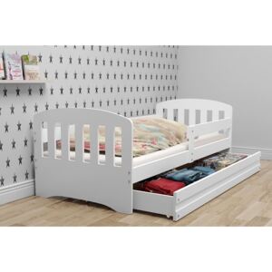 CLASSIC P1 gyerek ágy + tárhely, 80x160, fehér/fehér