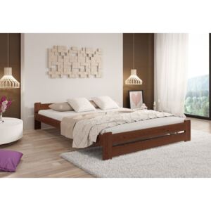 EURO ágy matraccal és ágyráccsal, 90x200 cm, dió-lakk